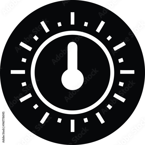 digital thermostat dial icon vector illustration