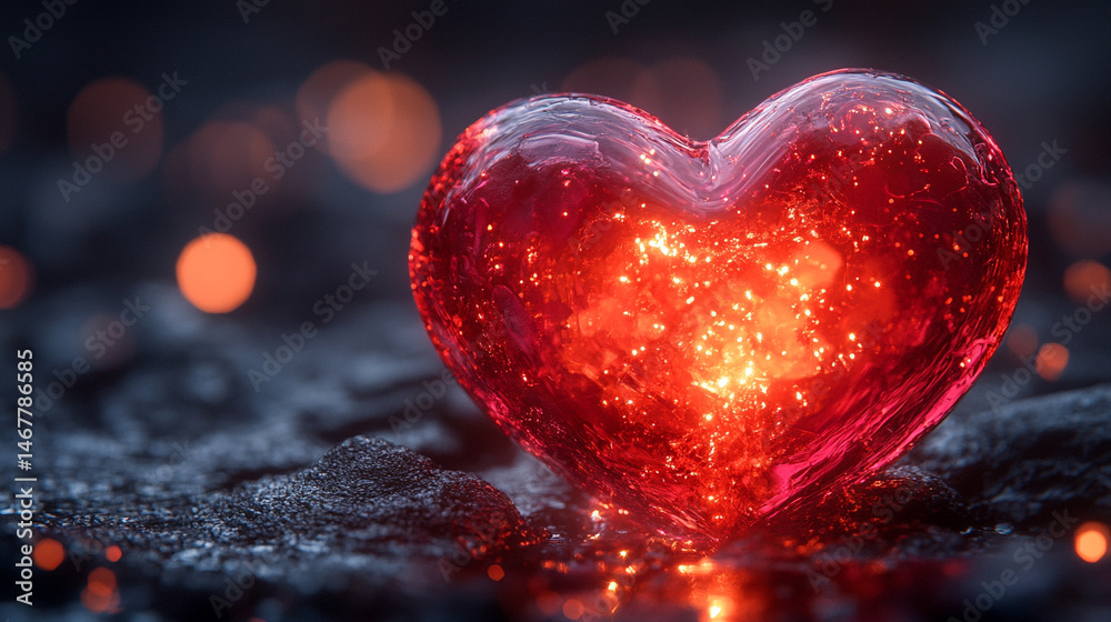 A sparkly heart glows with radiant light, symbolizing love, joy, and emotional brilliance. A dreamy and whimsical visual ideal for romance, celebration, and heartfelt expression themes.