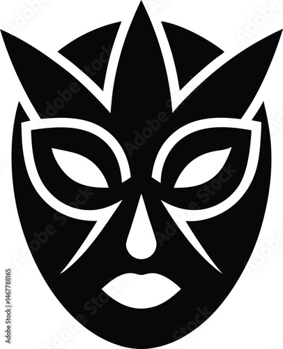 festival mask icon vector illustration