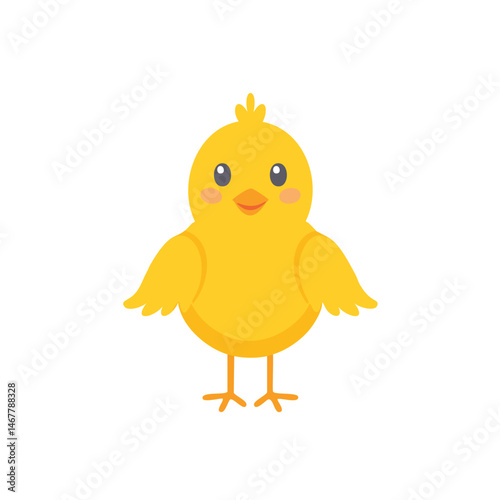 Cheerful Yellow Bird Cartoon Character
