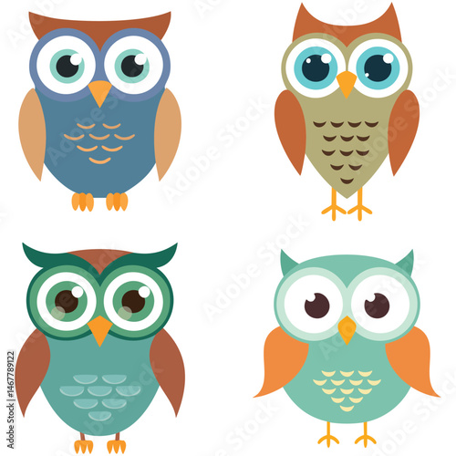 Wallpaper Mural set of owls Torontodigital.ca