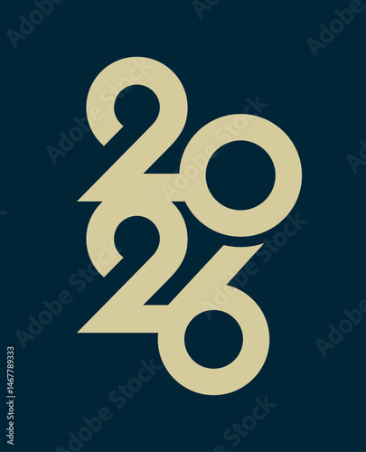 2026 typography logo design concept. Happy new year 2025 logo design