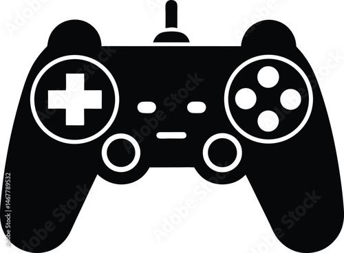 game controller with joystick and buttons icon vector illustration
