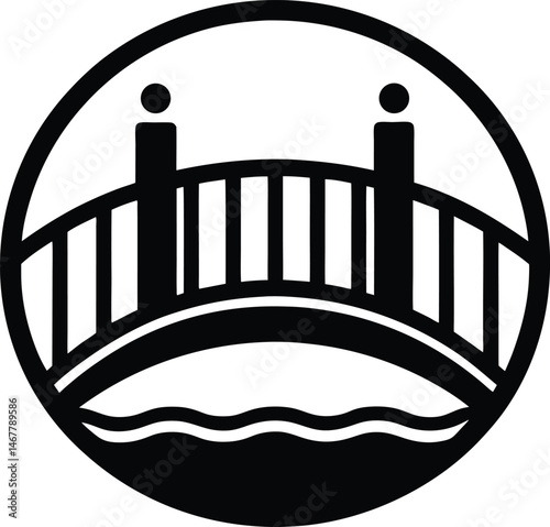 garden bridge icon vector illustration