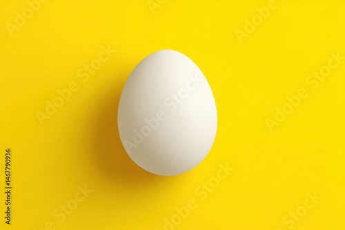Centered White Egg Drawing on Clean Yellow Background Showcasing Simplicity and Elegance in Design Generative AI