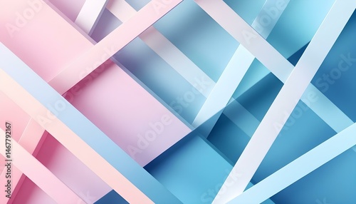 Minimalist geometric pattern with pastel tones and soft shadows.