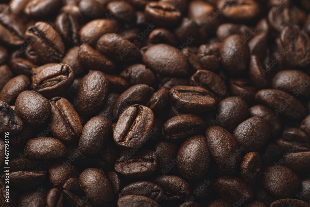 Naklejka premium Rich, dark roasted coffee beans.