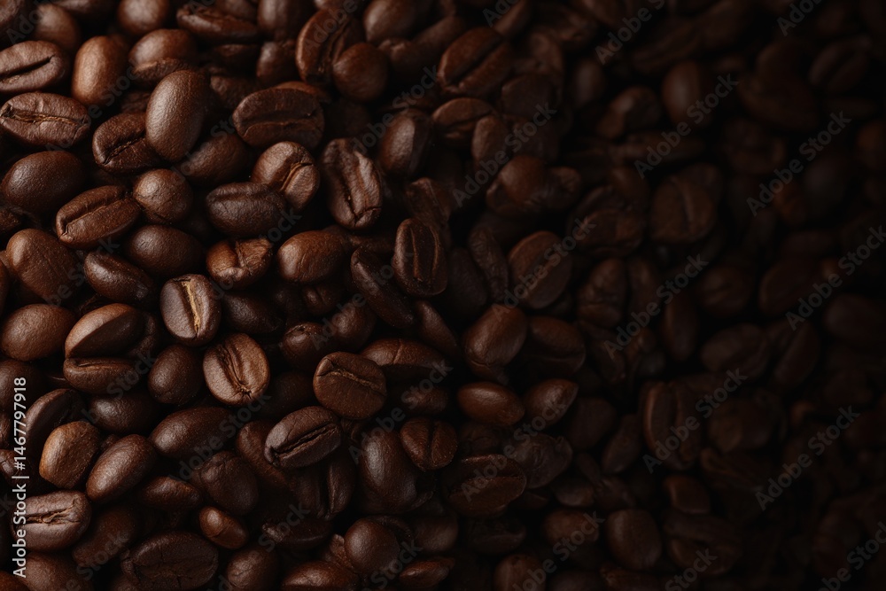 Fototapeta premium Rich, dark roasted coffee beans.