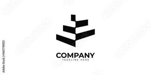 Building Architecture Logo, Stairs Logo Design