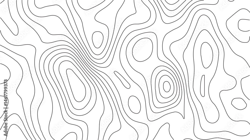 Fototapeta premium Topographic Contour Map Background. Abstract Vector Wave Grid With Mountain Relief. This Title Retains The Essential Keywords (Topographic, Vector, Contour, Map, Wave, Mountain) 