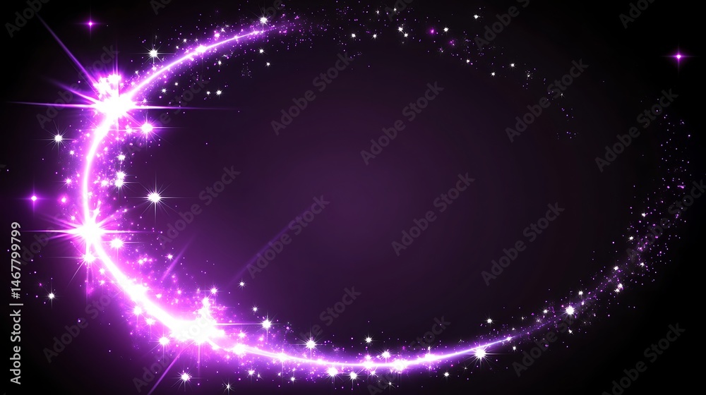 Naklejka premium Oval frame with glowing, sparkly effect