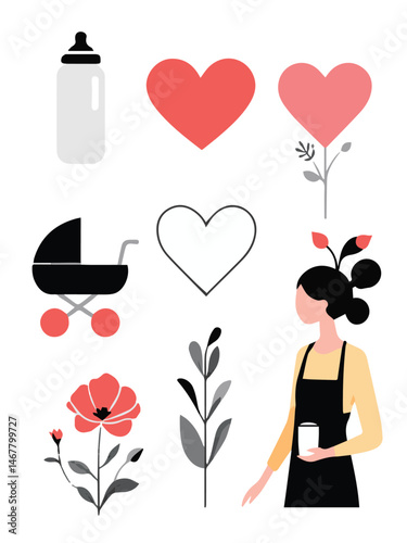 Mother's Day Special - Vector Icons - Mother and Child