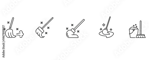 Floor mopping icon. cleaning icons vector.