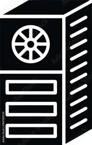 server tower cooling fan icon vector illustration