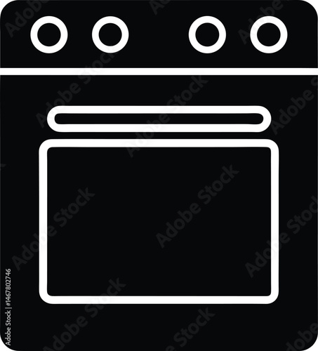 smart oven interface icon vector illustration