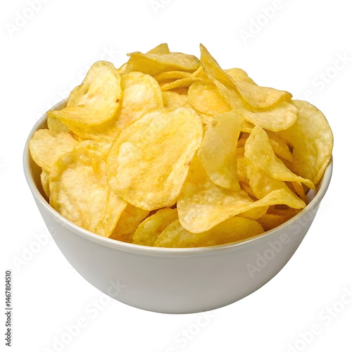 bowl of potato chips  transparent background 