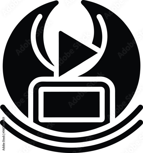 streaming service media icon vector illustration