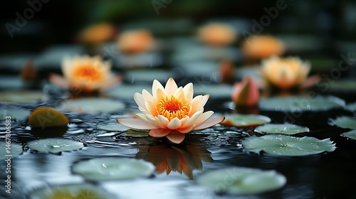 Peaceful lotus pond
