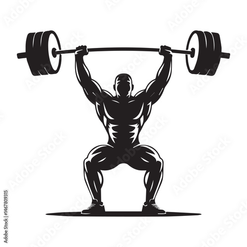 A Muscular Figure Lifting Weights 