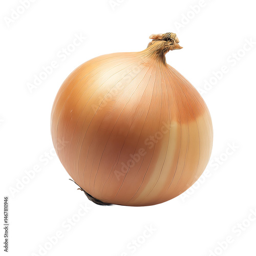 Wallpaper Mural A close-up shot of a single, golden onion, a common ingredient in many dishes. This image highlights the texture and form of the onion, showcasing its natural beauty. Torontodigital.ca