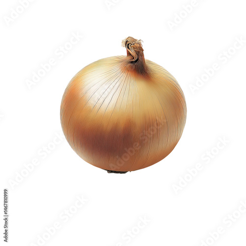 Wallpaper Mural A single, fresh, and healthy onion in its entirety, ready for culinary use. The onion presents its characteristic layered structure and delicate, slightly translucent skin. Torontodigital.ca