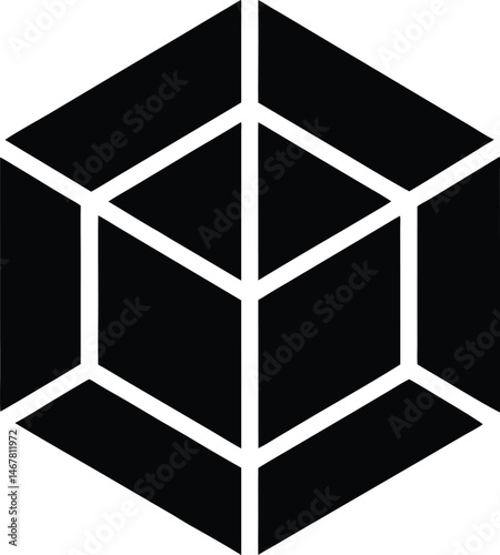 3d Cube Model Icon Vector Illustration