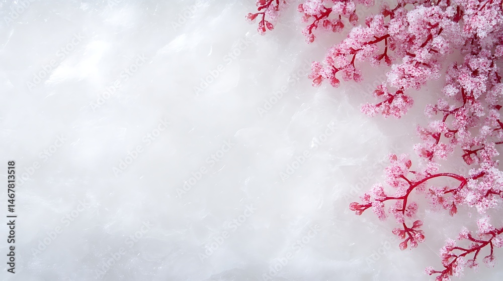 Pink flowers on white textured surface Pink flowers on white textured surface