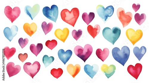 Romantic St. Valentine's Hand Painted Watercolor Illustrations for Love Cards and Designs