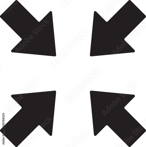 Fullscreen and resize arrow vector icon —expand & contract symbol

