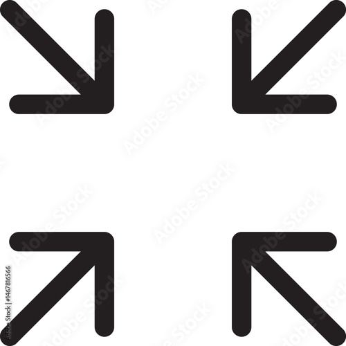 Fullscreen and resize arrow vector icon —expand & contract symbol

