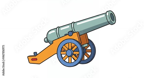Cartoon cannon illustration
