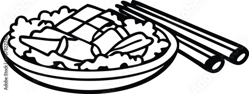 vector illustration of food in the pot