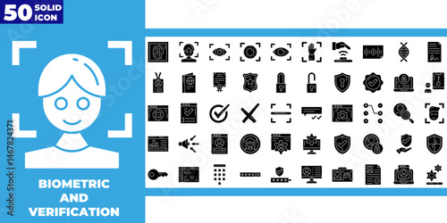 biomatric and verification glyph icons collection