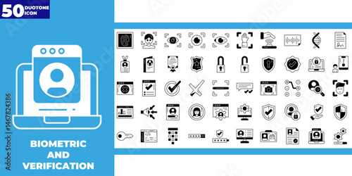 biomatric and verification dualtone icons collection