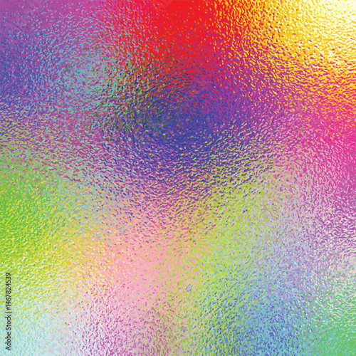 Rainbow blurred opalescent background. Grain glass iridescent bright gradient pattern. Vector pearlescent foil texture