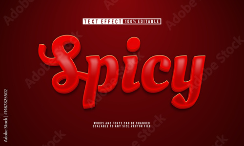 Editable spicy text effect with bold style, perfect for hot and fiery designs.