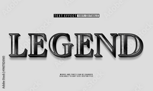 Editable legend black text effect with sleek, minimalist and modern style.