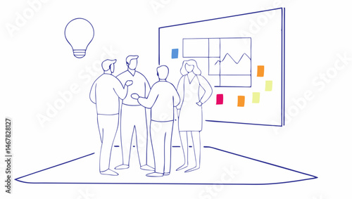 Team brainstorming innovative ideas collaborating on a project strategic planning session visual