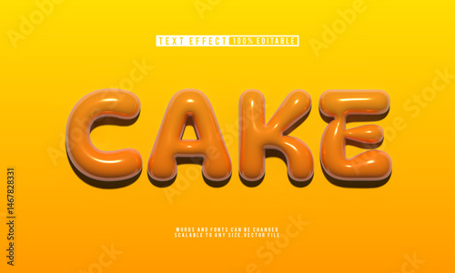 Editable cake text with balloon text effect, perfect for sweet celebrations