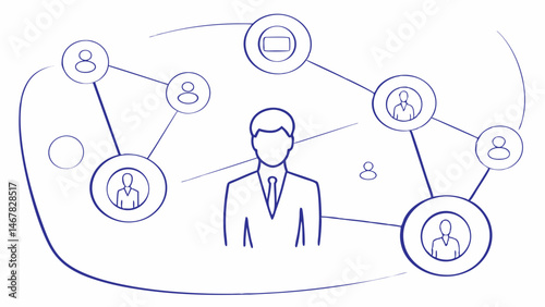 Businessman Networking Connecting with colleagues building relationships and expanding professional