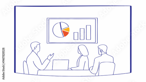 Business team reviewing data charts strategic planning meeting insightful analysis growth strategy