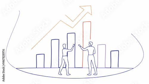 Teamwork propelling business growth achieving success together upward trend partnership