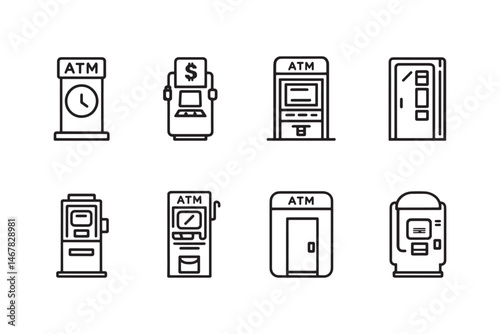 ATM cash machine clean icon