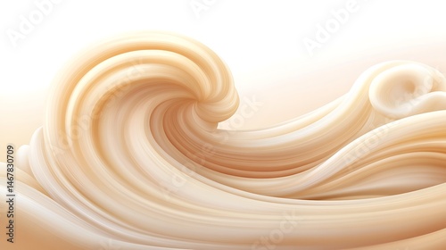 Abstract creamy caramel swirl background with smooth flowing textures