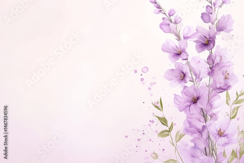 Wallpaper Mural Delicate purple blossoms on a soft pastel background. Torontodigital.ca
