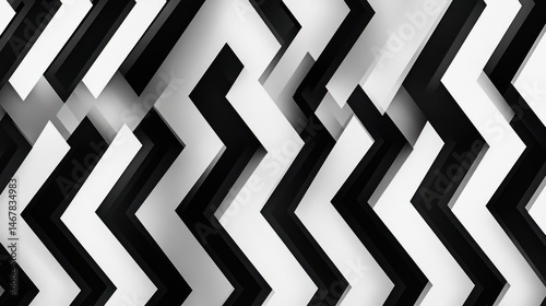 Monochrome Chevron Abstract, A Zigzagging Dance of Light and Shadow