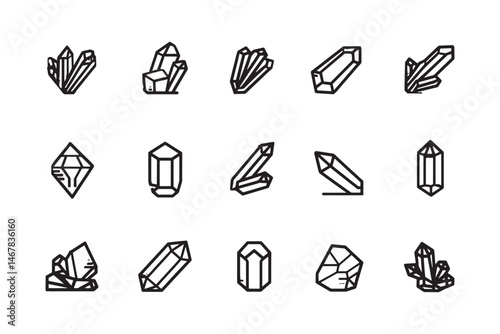 Azurite mineral line art design