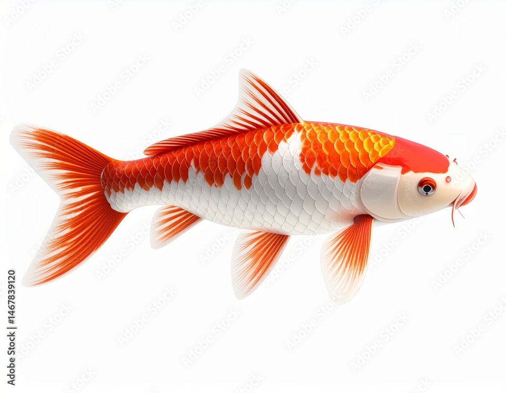 Fototapeta premium Fish close view on white background