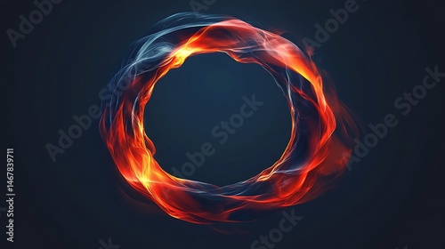 Abstract ring of fire and ice