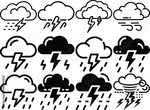 Storm icon vector illustration isolated on white background.